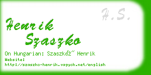 henrik szaszko business card